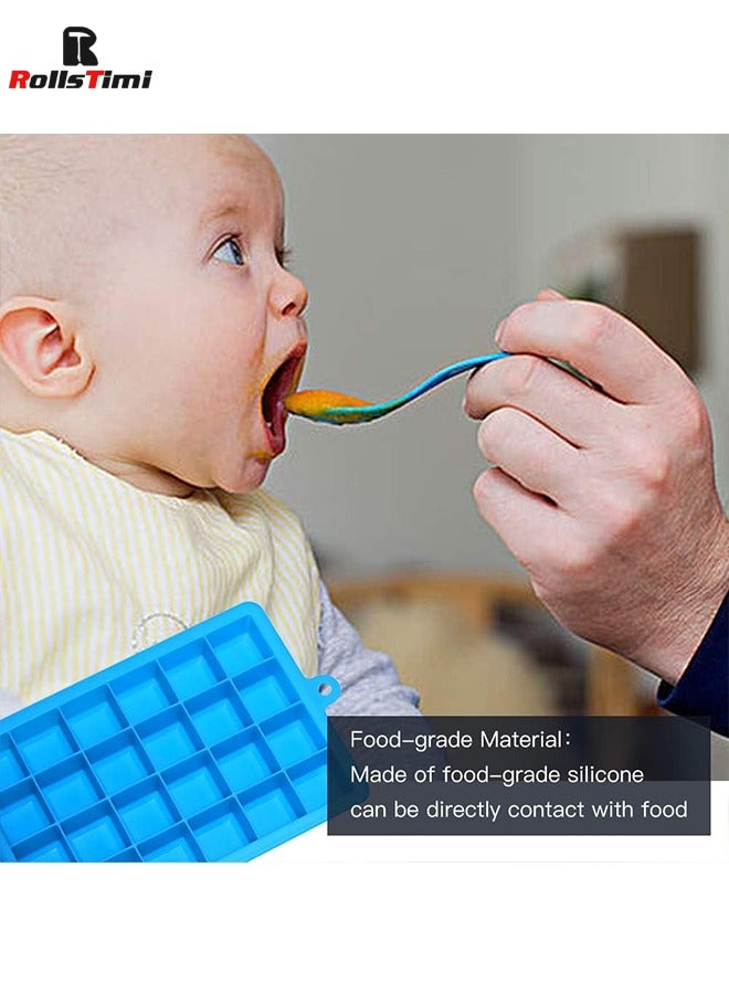 RollsTimi  3-Piece Multicolour Silicone Ice Tray with Lid Square Box Auxiliary Food Puree Cheese Jelly Mold Bar Kitchen Tool Cocktail - Image 3