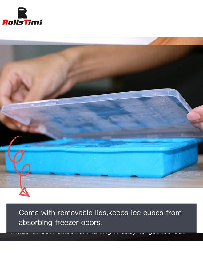 RollsTimi  3-Piece Multicolour Silicone Ice Tray with Lid Square Box Auxiliary Food Puree Cheese Jelly Mold Bar Kitchen Tool Cocktail - Image 5