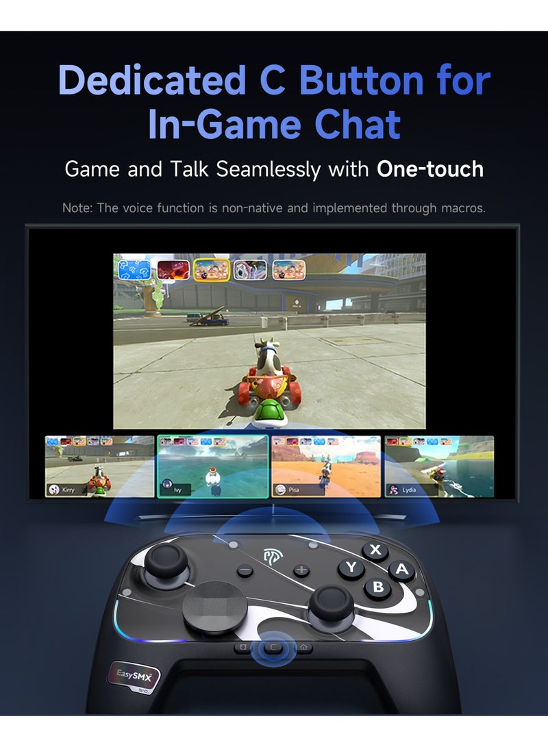 إيزي إس إم إكس وحدة تحكم لاسلكية S10 TMR Joystick RGB متوافقة مع Switch 2/الكمبيوتر الشخصي/الهاتف/التلفزيون/Steam، NFC، Gyro، HD Rumble - Image 2