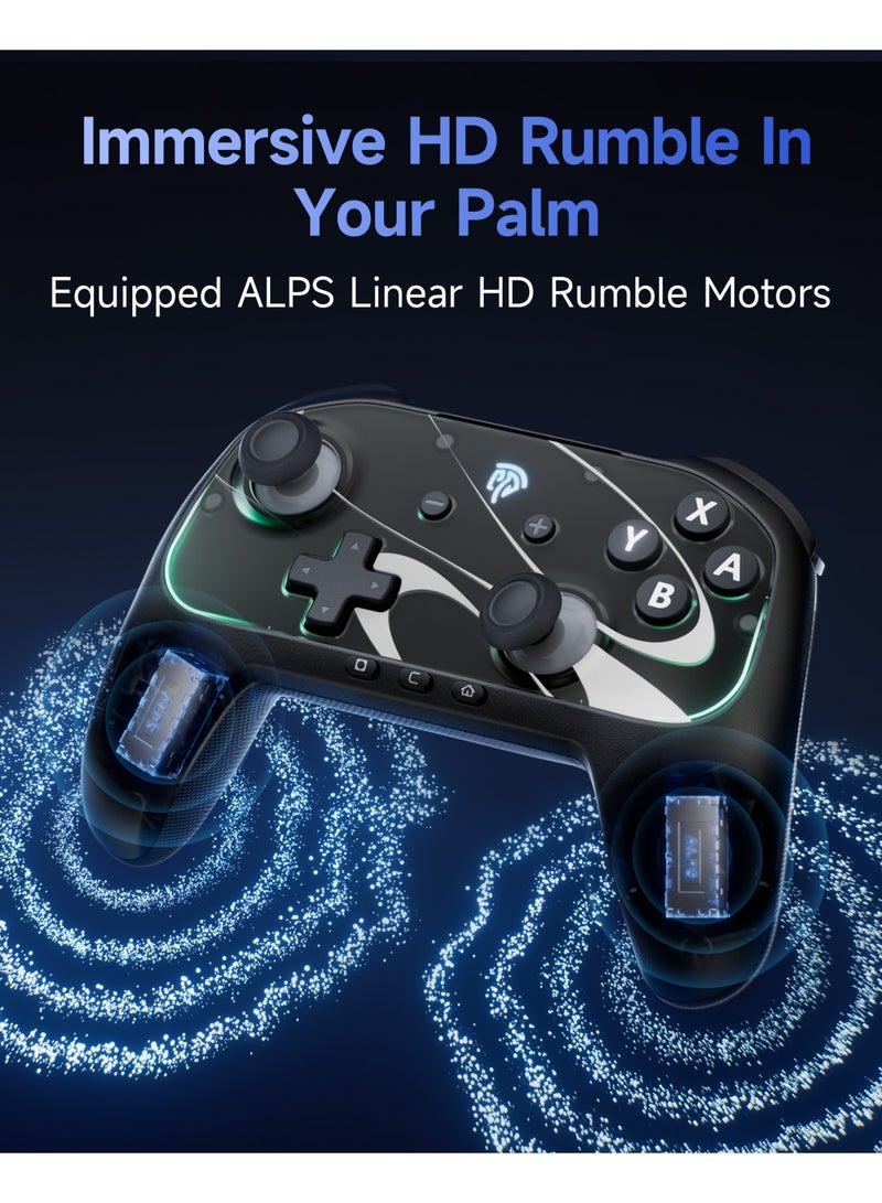 إيزي إس إم إكس وحدة تحكم لاسلكية S10 TMR Joystick RGB متوافقة مع Switch 2/الكمبيوتر الشخصي/الهاتف/التلفزيون/Steam، NFC، Gyro، HD Rumble - Image 3