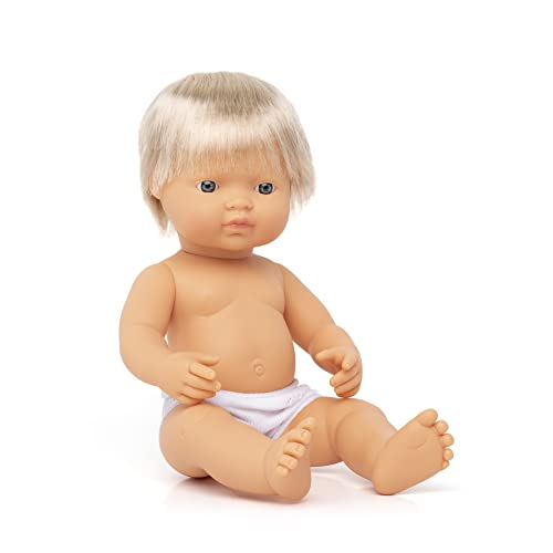 Miniland Doll 15'' Caucasian Blonde Boy (Polybag) - Made in Spain, Anatomically Correct, Quality - Image 4
