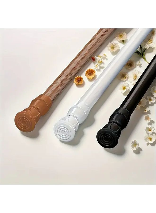 No Drill Telescopic Rod Black 30cm To 50cm Adjustable Spring Tension Shower Curtain Rod - Image 1