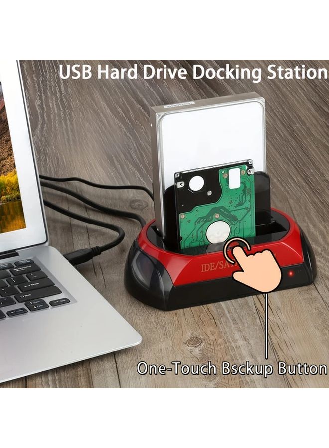 USB Hard Drive Docking Station Dual Slot Reader For 2.5 and 3.5 Inch SATA I II III HDD SSD - Image 4
