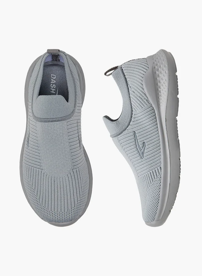 Dash Textured Slip-On Sports Shoes with Pull Tab