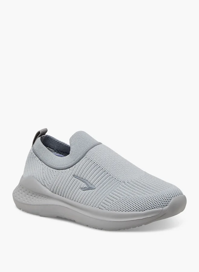 Dash Textured Slip-On Sports Shoes with Pull Tab