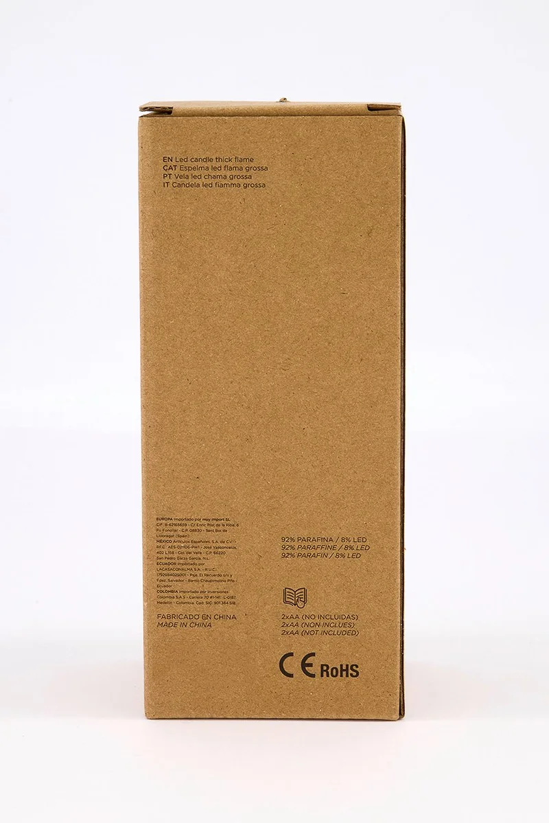 Muy Mucho LED Candle Thick Flame, White