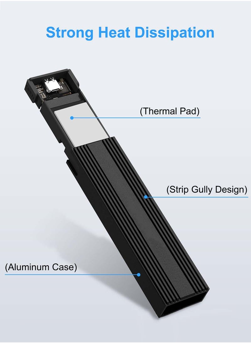 M.2 SSD Enclosure External, NVMe External Hard Drive Enclosure,withUSB C 3.2 10Gbps Gen2,Tool-Free Installation,Supports UASP,Trim,M-Key(B+M Key) and Size in 2230/2242 /2260/2280 SSDs (Not for M.2 SATA)