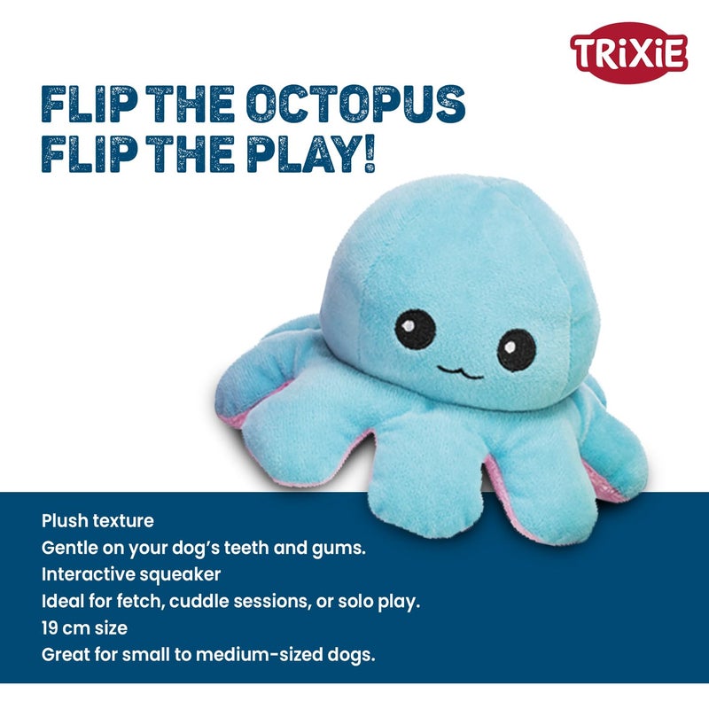 Trixie Reversible Octopus Plush Toy for Dogs, Soft Toy, Polyester Material, 19 cm (Get Any 1 Color) - Image 4