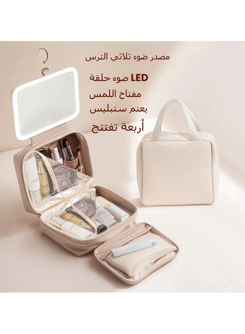 عام حقيبة مكياج قابلة للحمل بسعة كبيرة مع باقة مستديرة من الثلاثي الأبعاد - Image 1