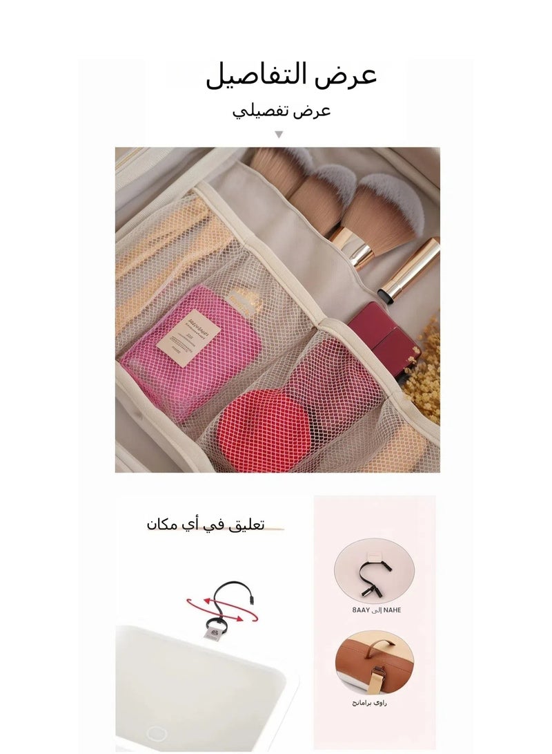 عام حقيبة مكياج قابلة للحمل بسعة كبيرة مع باقة مستديرة من الثلاثي الأبعاد - Image 2