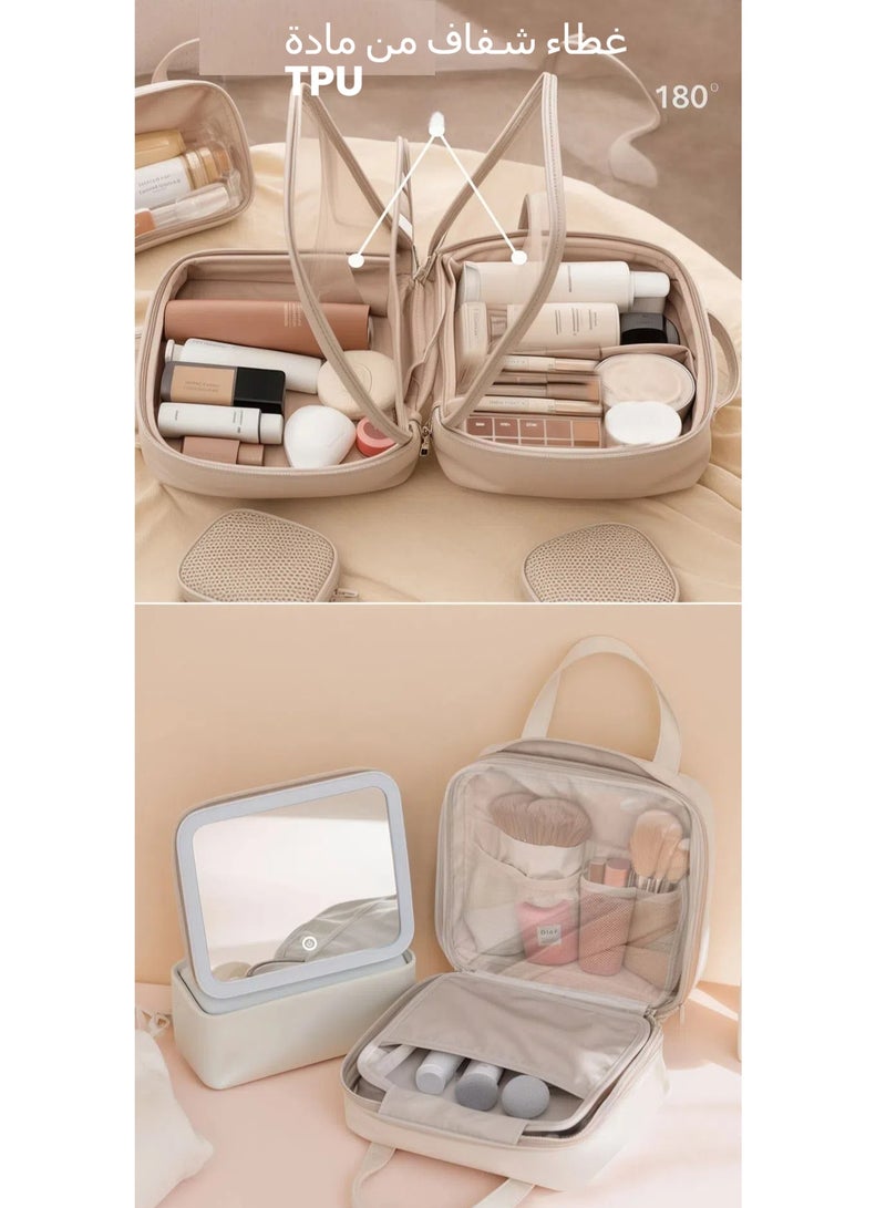 عام حقيبة مكياج قابلة للحمل بسعة كبيرة مع باقة مستديرة من الثلاثي الأبعاد - Image 3