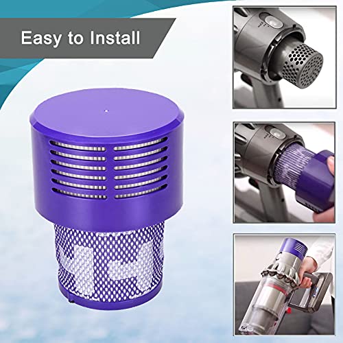 Tivcroxs 3 Pack V10 Filters Replacement Parts Compatible with Dyson V10 Cyclone Series, Cyclone V10 Absolute, Cyclone V10 Animal, V10 Total Clean, SV12, Replace Part No. 969082-01 - Image 5