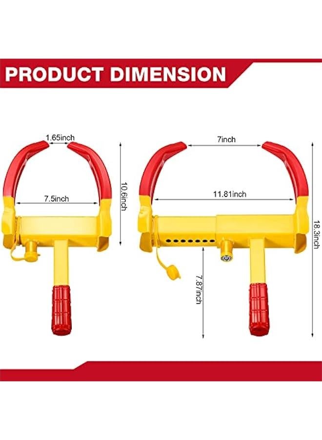 Aoriher Wheel Lock for Cars, Heavy Duty Trailer Wheel Lock Universal Security Anti Theft Tire Clamp for Vehicles Boot Camper SUV ATV Boat Motorcycle Deterrent(1 Pcs) - Image 2