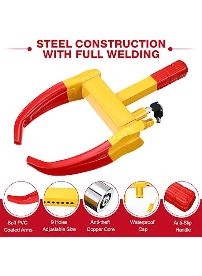 Aoriher Wheel Lock for Cars, Heavy Duty Trailer Wheel Lock Universal Security Anti Theft Tire Clamp for Vehicles Boot Camper SUV ATV Boat Motorcycle Deterrent(1 Pcs) - Image 3
