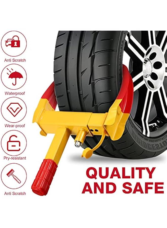 Aoriher Wheel Lock for Cars, Heavy Duty Trailer Wheel Lock Universal Security Anti Theft Tire Clamp for Vehicles Boot Camper SUV ATV Boat Motorcycle Deterrent(1 Pcs) - Image 5