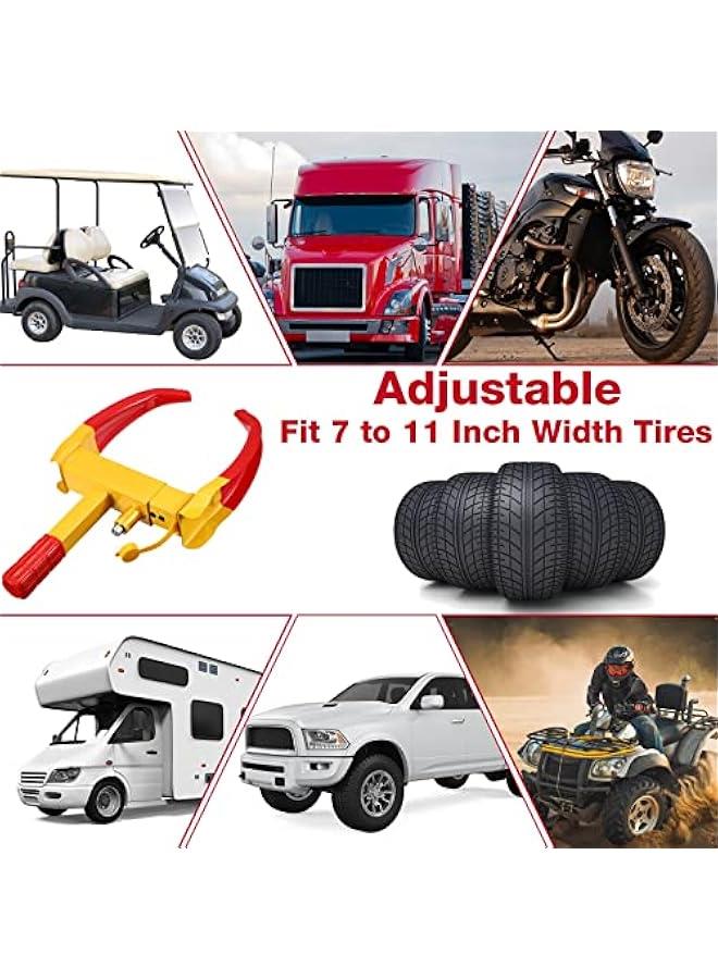 Aoriher Wheel Lock for Cars, Heavy Duty Trailer Wheel Lock Universal Security Anti Theft Tire Clamp for Vehicles Boot Camper SUV ATV Boat Motorcycle Deterrent(1 Pcs) - Image 4