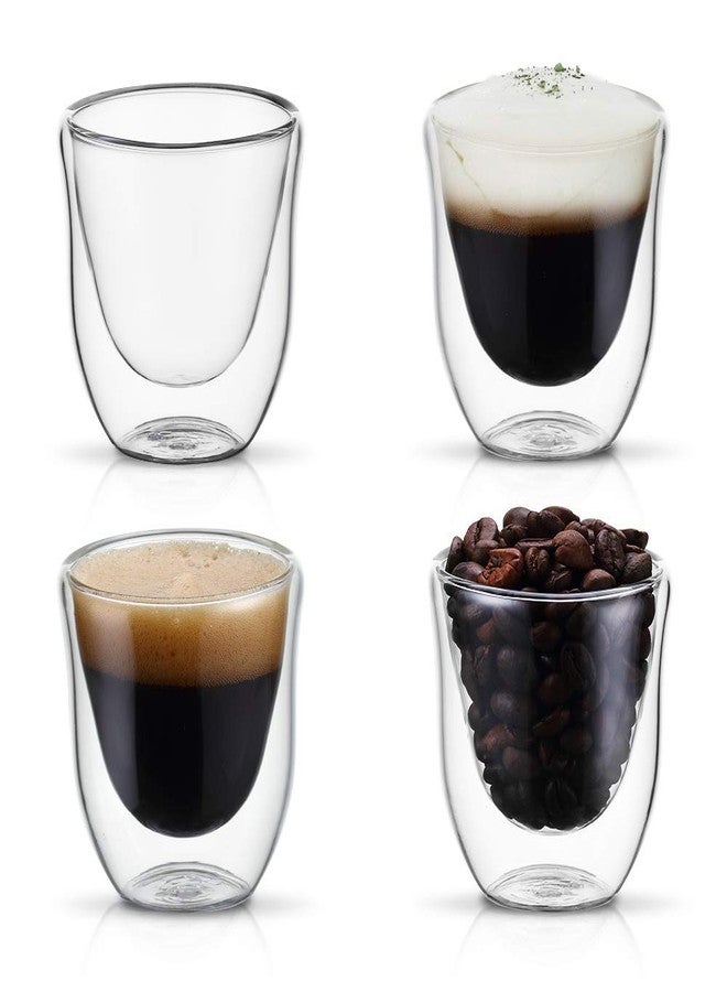 Baskety Glass Coffee Mugs - 70ML Double Walled Insulated Mug, Perfect for Latte, Americano, Cappuccinos, Tea Bag, Wine, Beverage. (Pack of 4) - Image 1