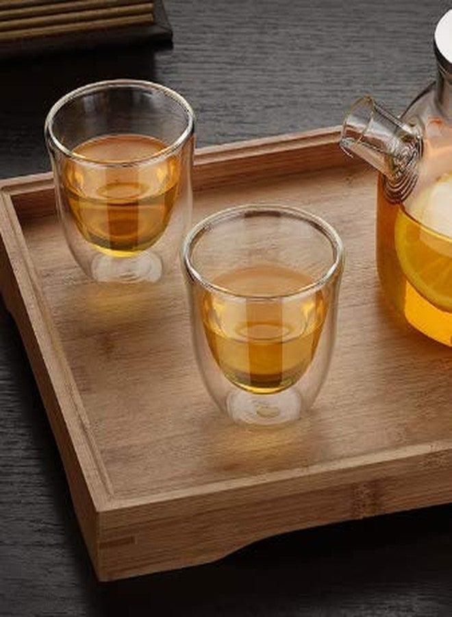 Baskety Glass Coffee Mugs - 70ML Double Walled Insulated Mug, Perfect for Latte, Americano, Cappuccinos, Tea Bag, Wine, Beverage. (Pack of 4) - Image 4