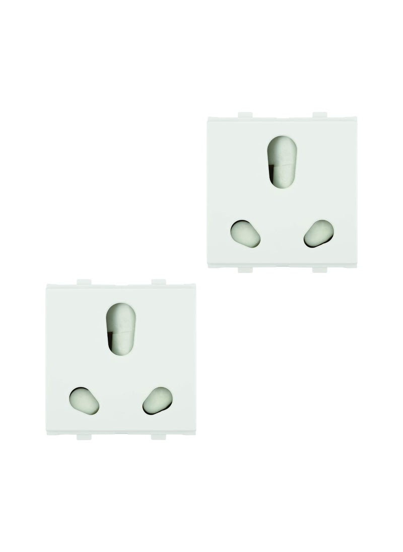 Anchor Anchor by Panasonic 65205 Penta Modular 2M 616 A Polycarbonate Twin Socket White 240 volts Pack of 2 