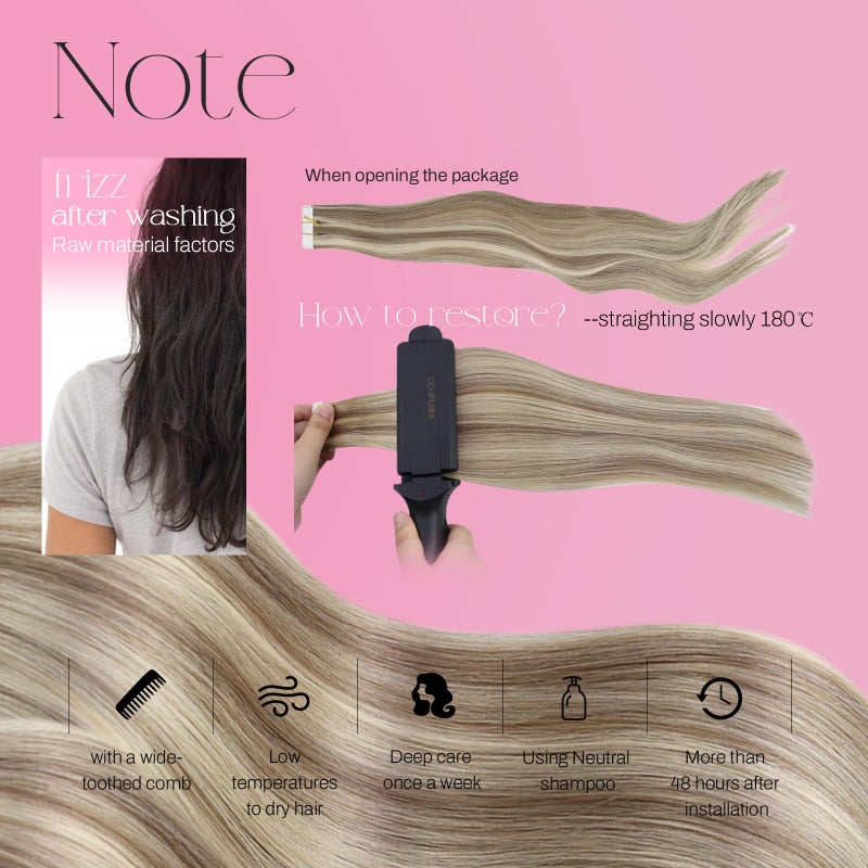 Moresoo Highlight Tape in Hair Extensions Blonde Tape in Extensions Human Hair for Short Hair Light Brown Highlighted with Blonde Hair Extensions Glue in Real Human Hair 12 Inch #P9A/60 20pcs 30g - Image 5