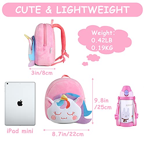 VASCHY Baby Daypack Backpacks, Smiling Unicorn, Small - Image 2
