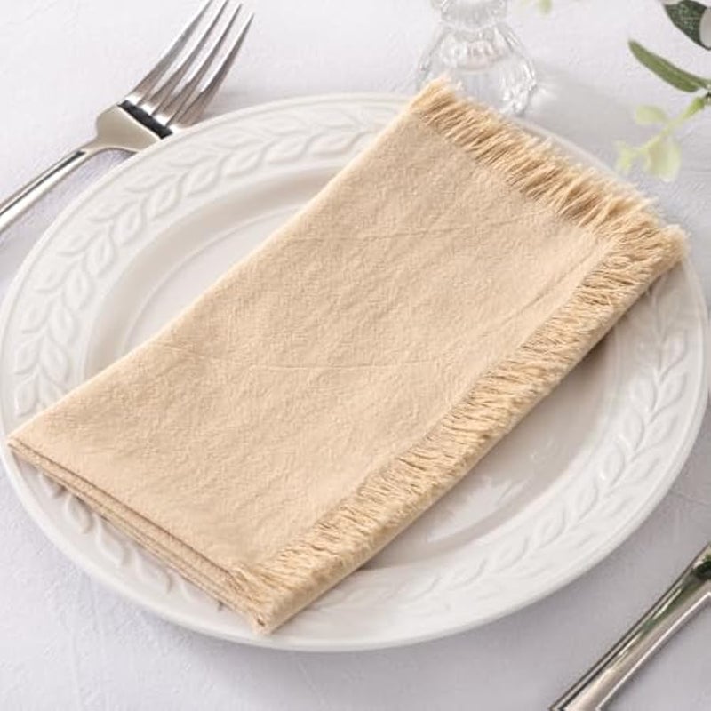 Linen Napkins Champagne Fall Thanksgiving Cloth Napkins Bulk Washable Cotton Napkins Set of 10 17x17 for Wedding Party Bridal Baby Shower Birthday Table Decorations - Image 2