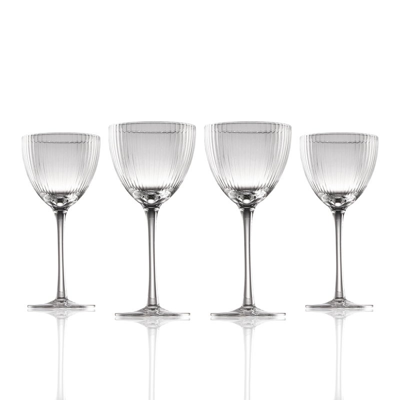 Fioance Nick and Nora Cocktail Glass, Set of 4pcs W/ whole foam protector, Drop Test OK. Standard 5oz Vol for Martini &Coffee Espresso,Man Blown- Seamless Vintage & Texture-Elegant Coupe -Home,Valentine Gifts - Image 1