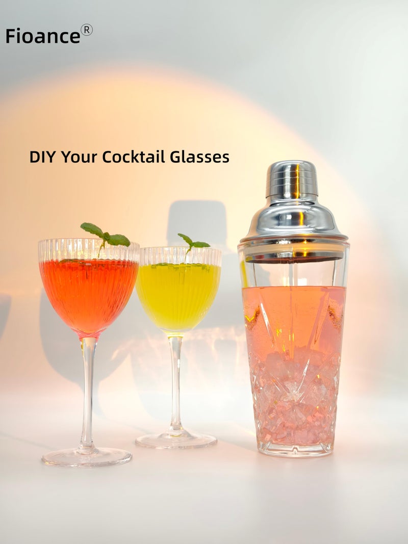 Fioance Nick and Nora Cocktail Glass, Set of 4pcs W/ whole foam protector, Drop Test OK. Standard 5oz Vol for Martini &Coffee Espresso,Man Blown- Seamless Vintage & Texture-Elegant Coupe -Home,Valentine Gifts - Image 5