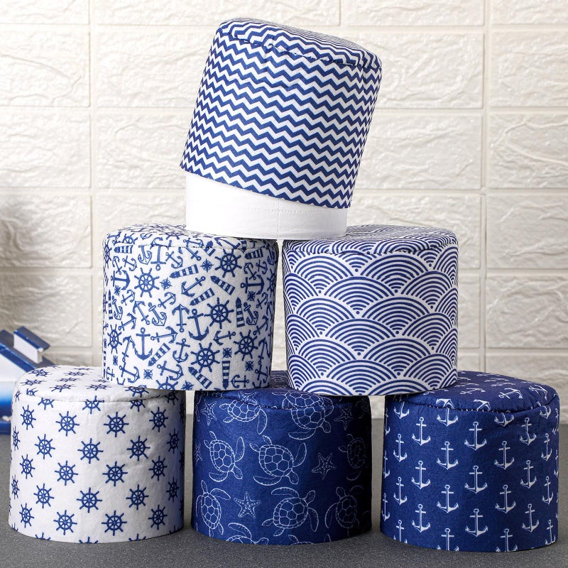 Hoolerry 6 Pcs Decorative Toilet Paper Roll Cover Fit Regular Roll Within 43 x 51 Reusable Felt Fabric Toilet Tissue Holder Paper Cover Wrap for Women Gift Bathroom Decor HotelNautical - Image 2