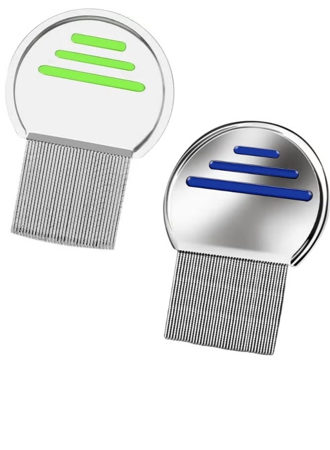 Lice Comb-Professional Stainless Steel Comb- Quick Results for Head Lice Treatment - Suitable for All Hair Types,| Dandruff Comb | Psoriasis Comb-Lice Brush（2 pack） - Image 1