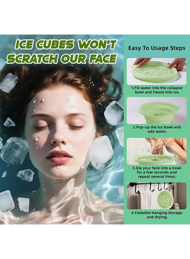 Lemon Ice Face Bowl, Puffiness Relief, Skin-Soothing Ice Basket with Built-In Ice Tray, After Sun Care, Quick Cooling Foldable Design for Enjoying a Refreshing Ice Bath Experience - Image 4