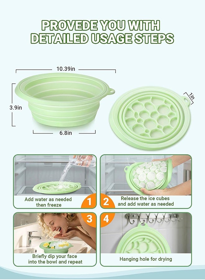 Lemon Ice Face Bowl, Puffiness Relief, Skin-Soothing Ice Basket with Built-In Ice Tray, After Sun Care, Quick Cooling Foldable Design for Enjoying a Refreshing Ice Bath Experience - Image 5