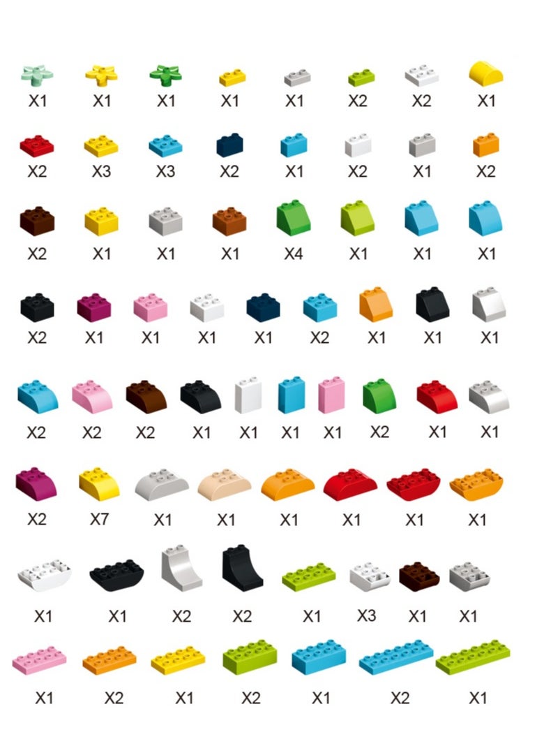 Kikibebe - Plum blossom shape Building block table with 1 chair 100PCS building blocks-Deep lake Green - Image 1