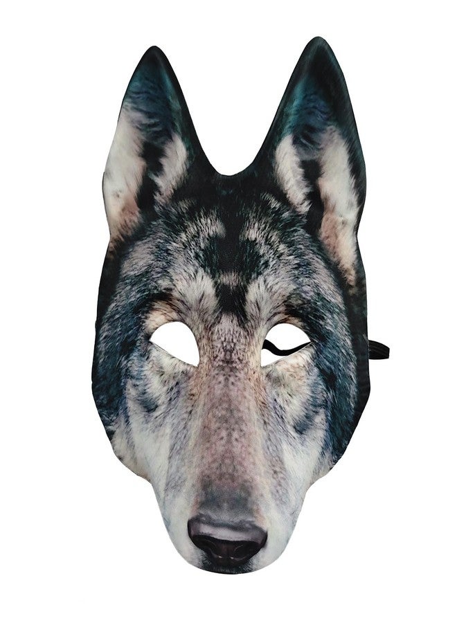 Hosfairy 1Pcs Wolf Mask Halloween Half Face Wolf Mask Masquerade Masks for Halloween Christmas Carnival Cosplay Costume Accessories (Grey) - Image 1