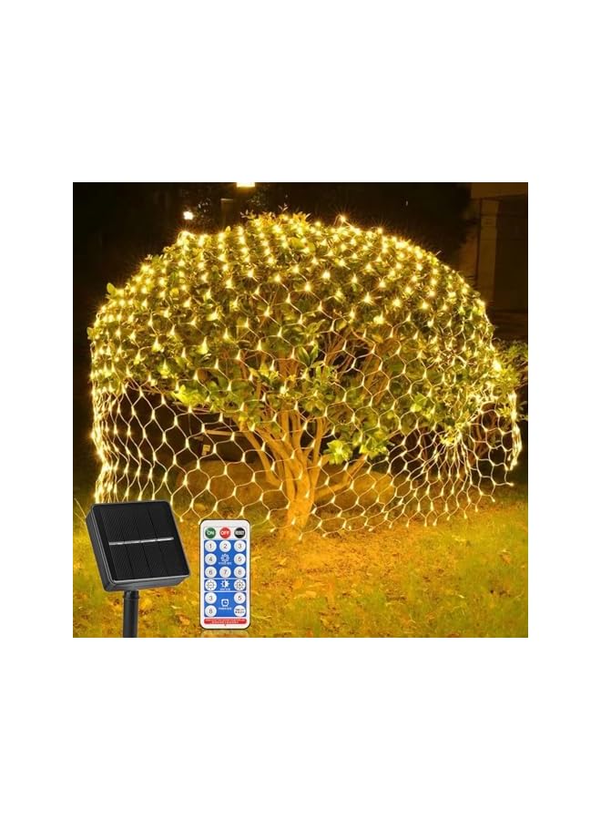 The Bros أضواء الشبكة الشمسية الخارجية مع جهاز التحكم عن بعد 3م × 2م/9.8 × 6.6 قدم 192 ليد IP65 أضواء مقاومة للماء لرمضان ديوالي حفلة فناء حديقة سياج جدار عيد الميلاد عطلة - Image 2
