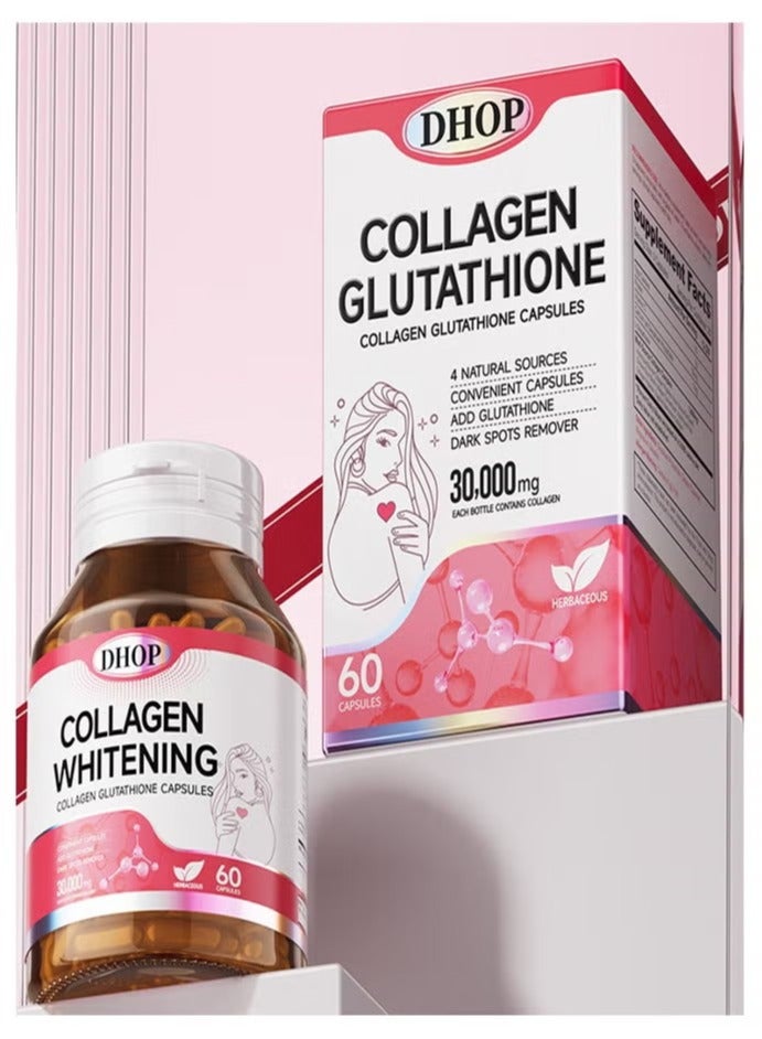دهاب كبسولات الكولاجين الجلوتاثيون 30000 ملغ 60 كبسولة مكمل تبييض فعال مضاد للأكسدة مضاد للشيخوخة - Image 5