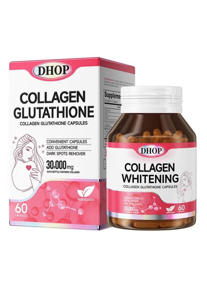 دهاب كبسولات الكولاجين الجلوتاثيون 30000 ملغ 60 كبسولة مكمل تبييض فعال مضاد للأكسدة مضاد للشيخوخة - Image 2
