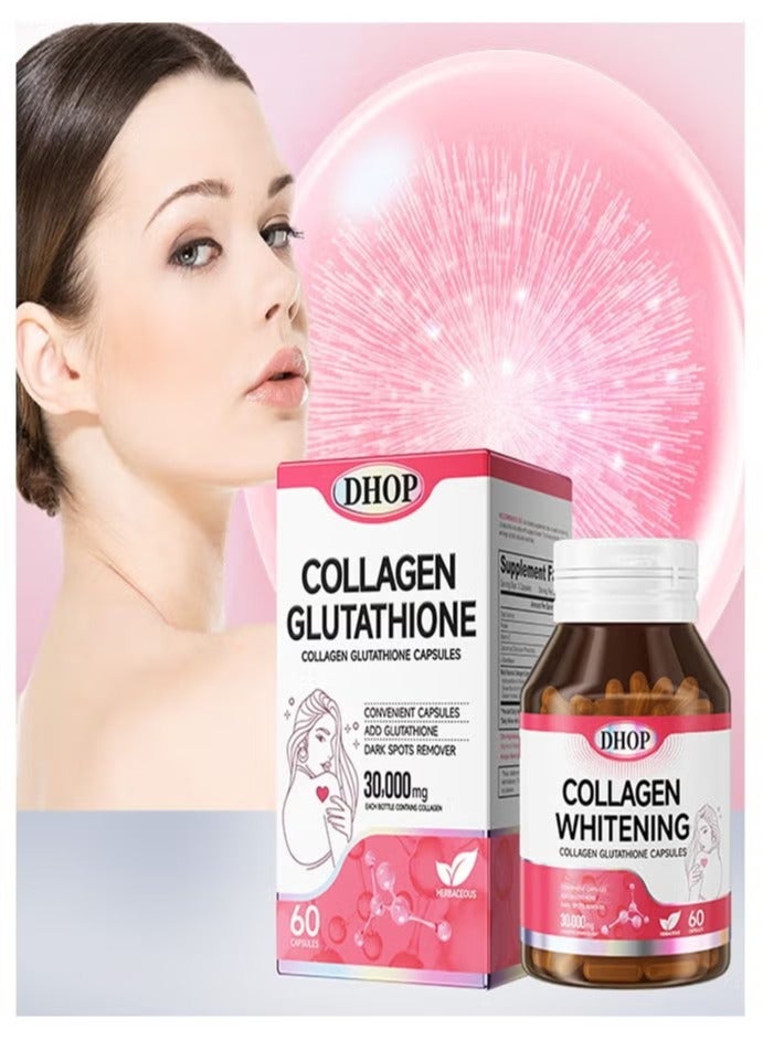 دهاب كبسولات الكولاجين الجلوتاثيون 30000 ملغ 60 كبسولة مكمل تبييض فعال مضاد للأكسدة مضاد للشيخوخة - Image 3