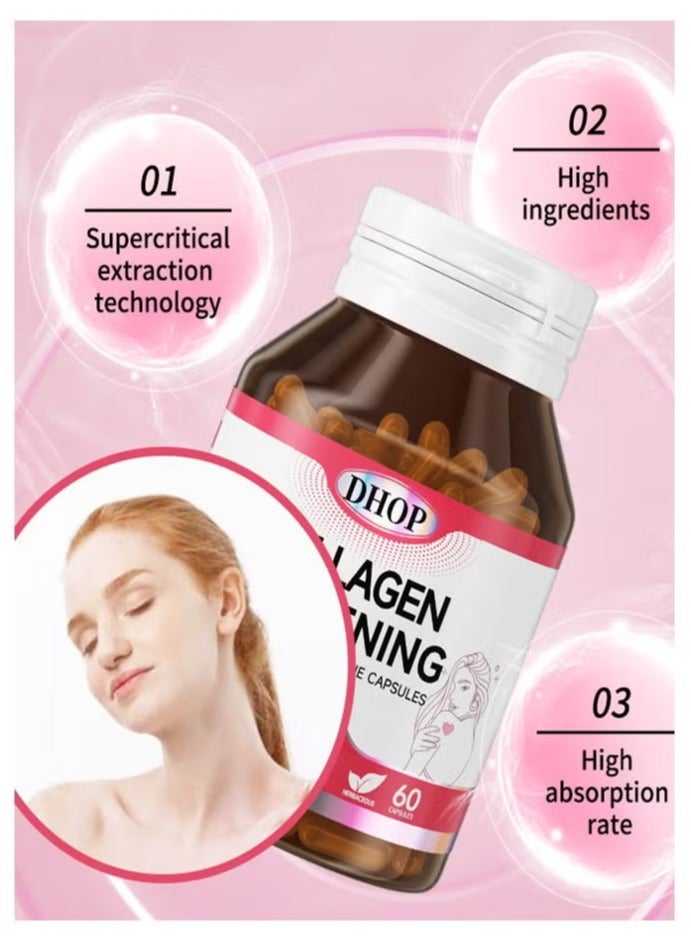 دهاب كبسولات الكولاجين الجلوتاثيون 30000 ملغ 60 كبسولة مكمل تبييض فعال مضاد للأكسدة مضاد للشيخوخة - Image 4