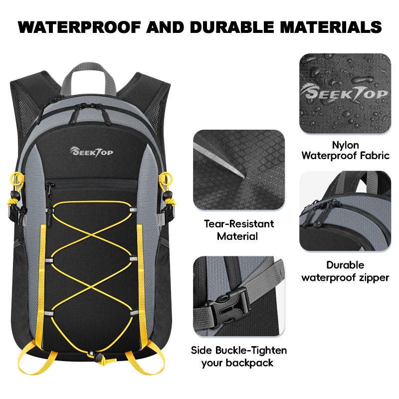 Seektop 20L Foldable Waterproof Hiking Backpack, Ultralight Small Lightweight Daypack Packable Backpack for Men Woman - Image 2