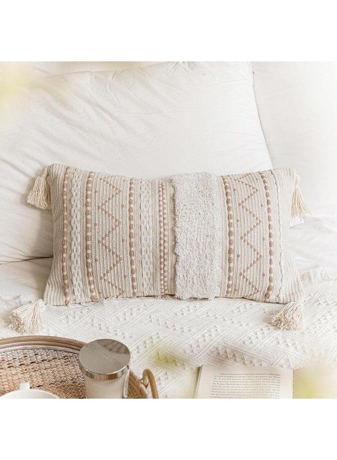BlissBlush BlissBlush Decorative Lumbar Throw Pillow Cover 12x20 Cream Neutral White Rectangular Boho Accent Pillowcase Farmhouse Cushion for Couch Sofa Bedroom Living Home Décor (Cover ONLY, Pack of 1) - Image 5