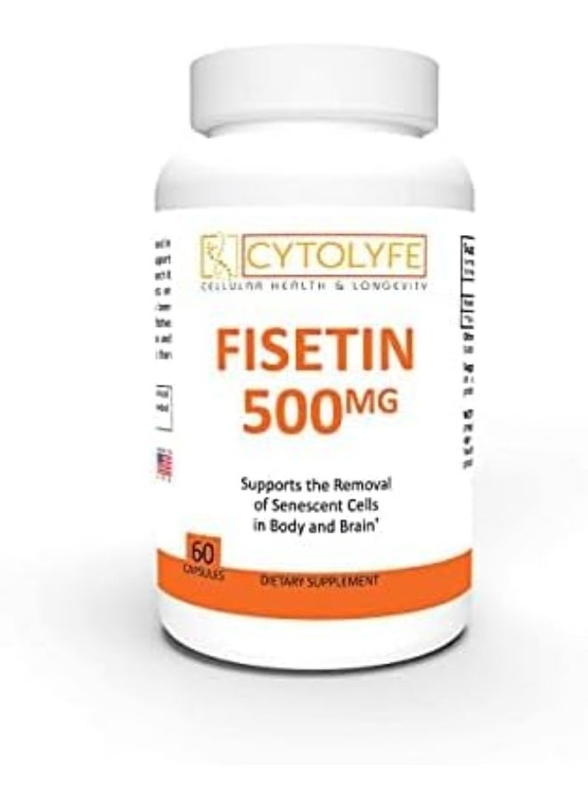 CYTOLYFE Fisetin 500Mg Senescent Cell Removal 98% Pure Fisetin 500Mg Therapeutic Dose 60 Capsules Senolytic Activator Anti-Aging Life Extension  - Image 2