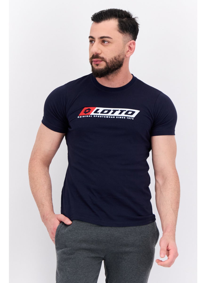 LOTTO Men Sportswear Fit Short Sleeve Outdoor T Shirt, Navy  - Image 1