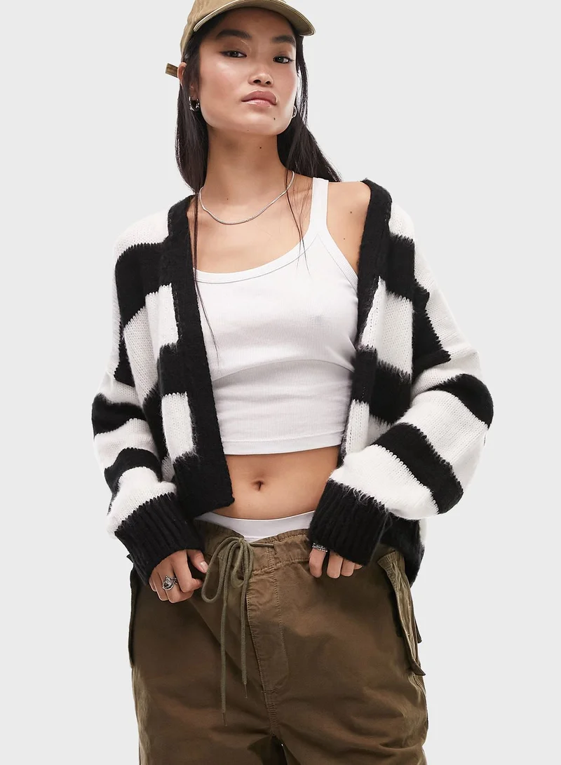 TOPSHOP Knitted Stripe Jacket