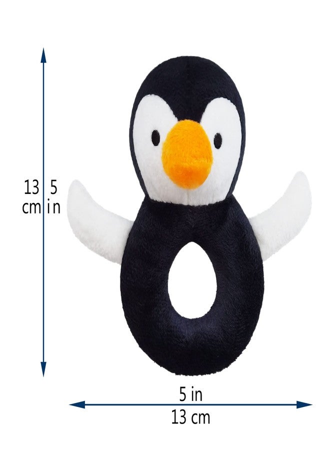 Doindute Baby Penguin Soft Rattle Toy, Penguin Plush Infant Shaker Rattle Easy-Grasp Stuffed Animal Toy, Gifts for Newborns Babies Toddlers Boys Girls, Black&White, 5 Inches - Image 3