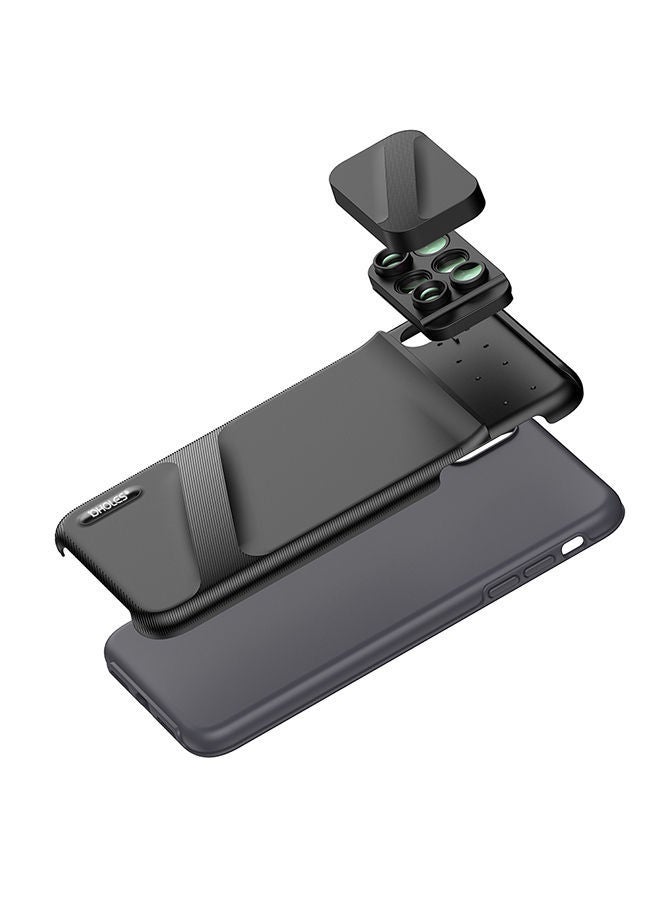 NIBEMINENT 6-In-1 Fisheye Wide Angle Macro Lens With Protective Phone Case For Apple iPhone Xs Max Black - Image 2