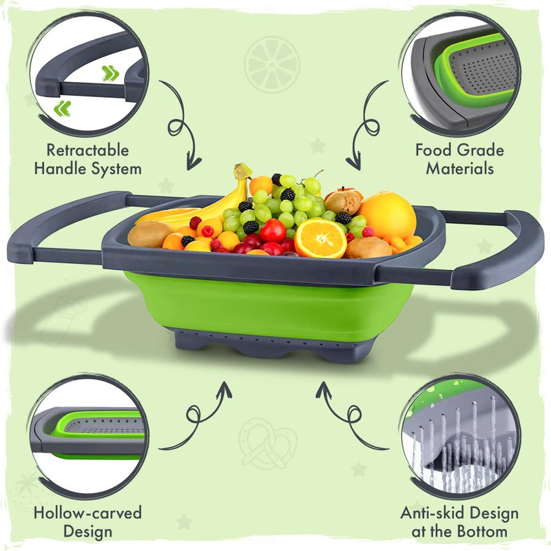Trendsettings Silicone Collapsible Colander Sink Colander Collapsible Camping Versatile Collapsible Strainer Sink strainer basket over Sink Strainer - Image 4