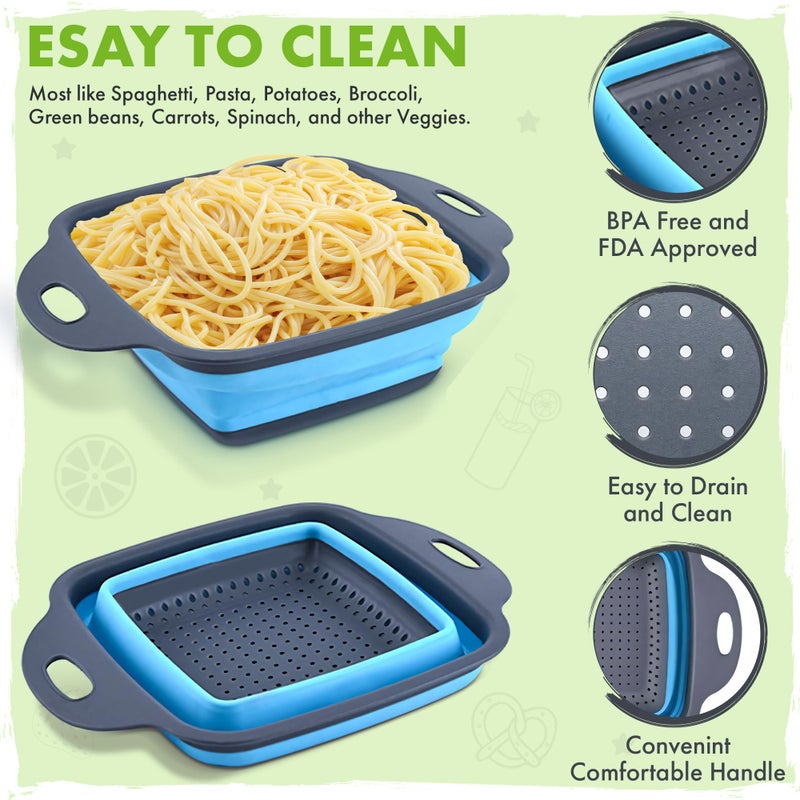 Trendsettings Silicone Collapsible Colander Sink Colander Collapsible Camping Versatile Collapsible Strainer Sink strainer basket over Sink Strainer - Image 5