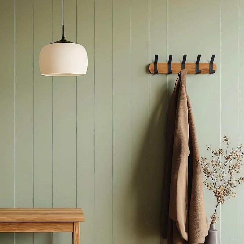 KIBAGA Decorative Coat Hooks For Wall Mount Set of 5 - Stylish and Sturdy Black Metal Double Hooks Are Perfect To Hang Your Jackets, Towels Or Hats - A Modern Addition To Any Farmhouse or Minimal Home  Decor - Image 3