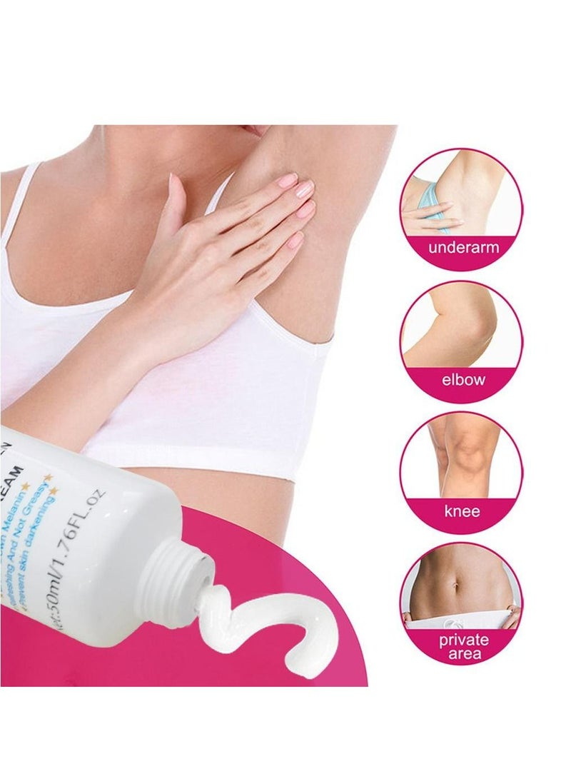 GUANJING Underarm Whitening Cream 50ml Kojic Acid Skin Lightening Cream,Intimate Area Dark Spot Remover Armpit,Knees,Legs and Inner Thigh Cream for Acanthosis Nigricans,Non-Greasy Dark Spot Corrector Underarm Cream - Image 3